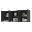 Meuble de rangement mural de cuisine TUHOME Jewlia 150 cm (L) à 6 portes avec égouttoir et étagères ouvertes – Wengé-53406394