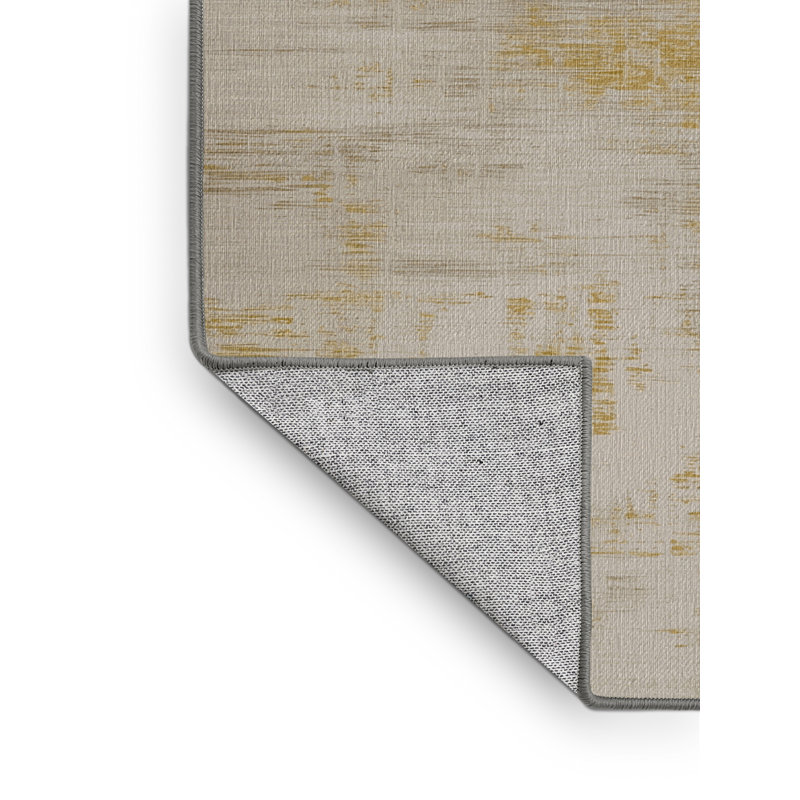 Tapis abstrait gris lavable à la machine, Rectangulaire 2 pi x 3 pi