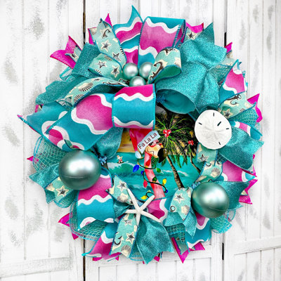 Couronne en maille 20 po Falala Flamingo