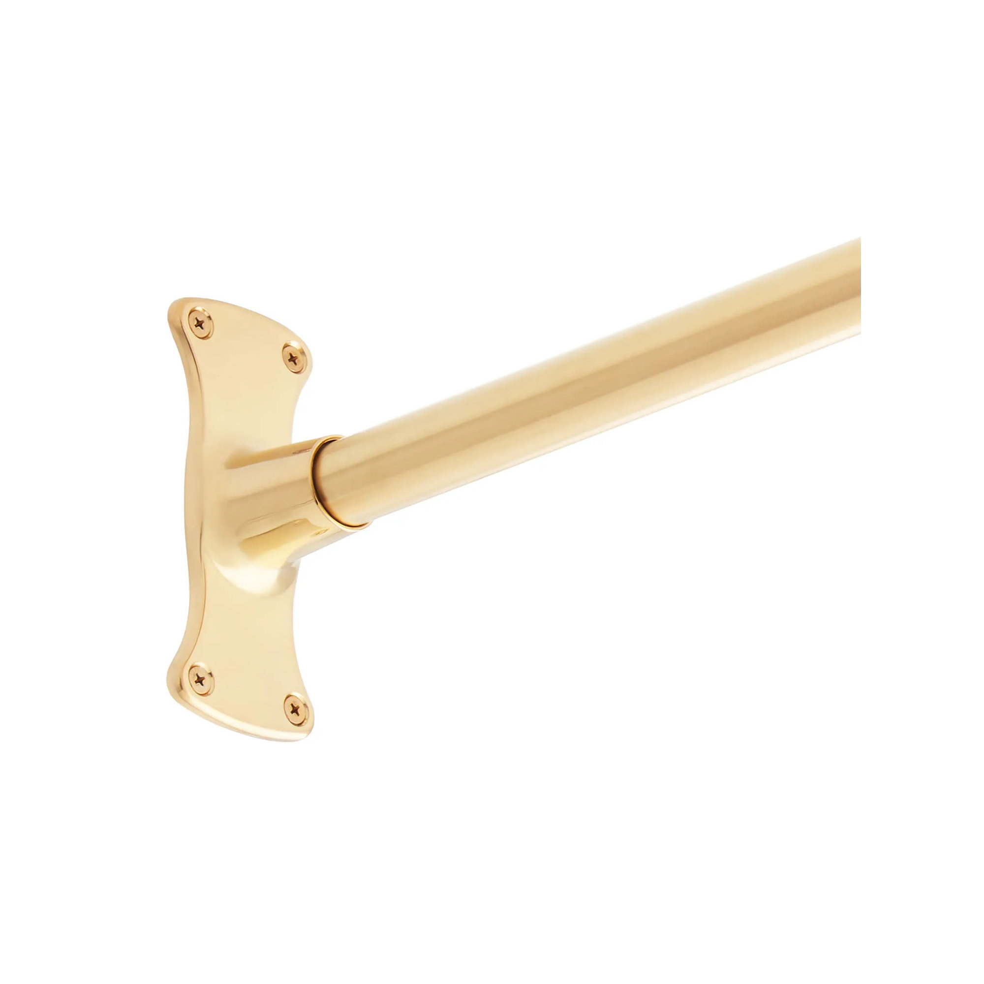60" Brass Straight Shower Curtain Rod, Brushed Gold