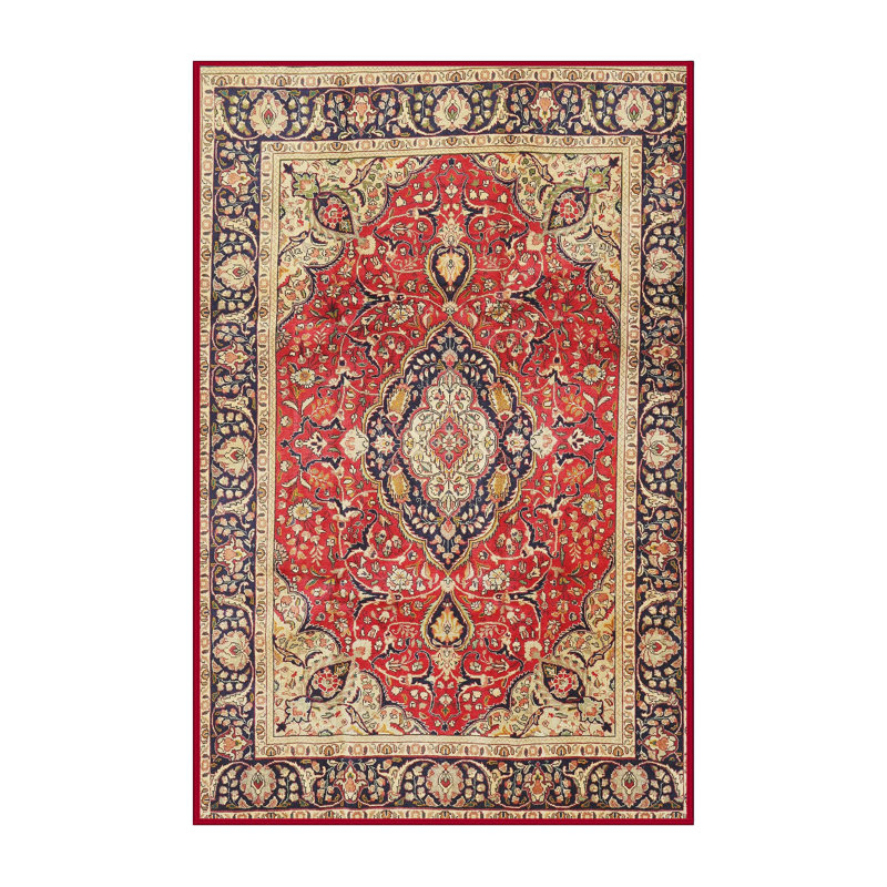 Rouge/brun oriental Tapis décoratif, Rectangle 2 pi x 3 pi