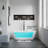 Dowell 60" Oval Solid Surface Freestanding Soaking Bathtub in Matte White