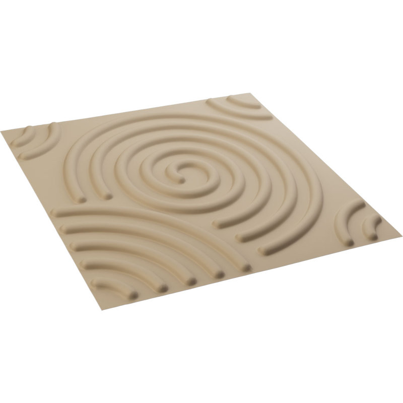 Panneau mural décoratif Spiral EnduraWall 3D, Satin beige fumé