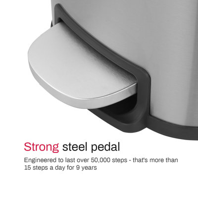 Innovaze Slim Stainless Steel Step-on Trash Can for Kitchen