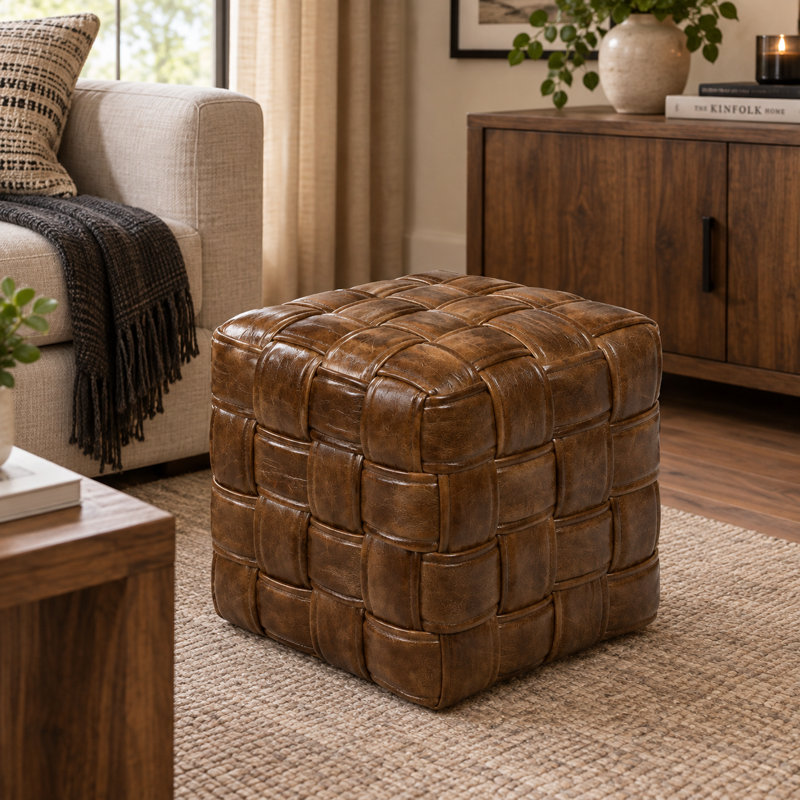 Leather Accent Stool