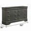 Commode à 6 tiroirs de style moderne en bois gris métallique (seulement la commode)-1411166930