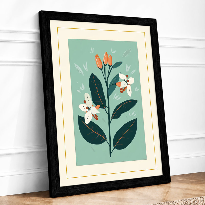 Flowering Plant Study Botanical - Print, Black, A4 - 29.7 x 21.0 cm