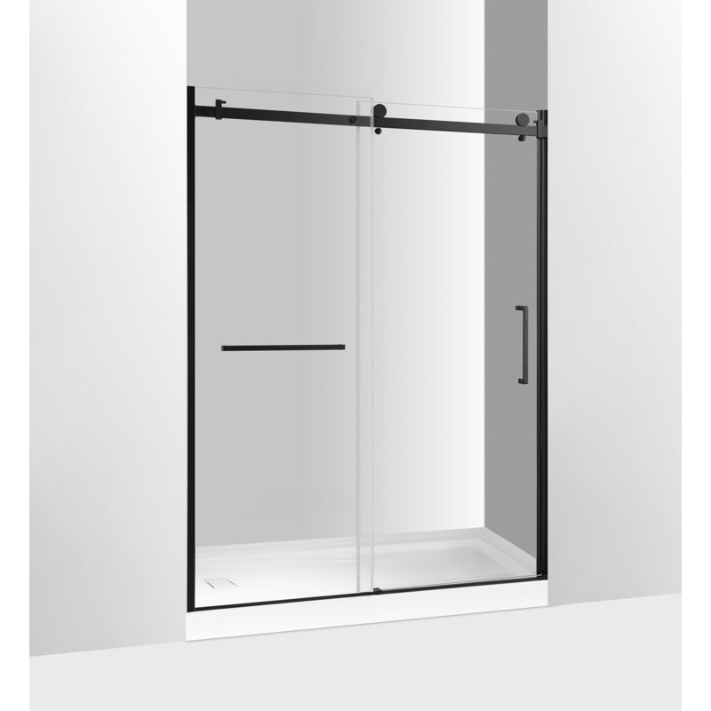 Porte de douche à droite Prato L 60 po x H 76 po Kingston Brass, Noir mat
