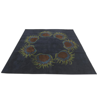 Tapis carré bleu marine Orlando