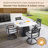5-Piece Outdoor Pedestal Dining Set, 44" Rounded Square Sintered Stone Table With Flared Base And 4 Swivel Rockers, Sunbrella Cushions, Rust-Free Aluminum, Weather-Resistant, For Patio Or Deck-157830748