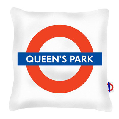Queens Park Tube Station London Transport Cushion
