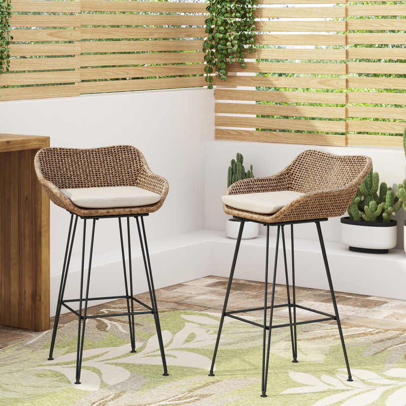 29,25 po d'extérieur et fer, brun. Coussins beiges, eau, chic pour excel brun avec tissu imperméable, espaces, de 2