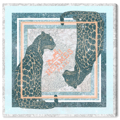 Dual Paris Cheetah Print Glam Jungle by Oliver Gal, Black Frame, 12 x 12