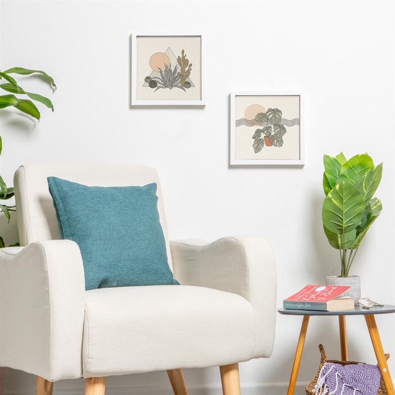 Nicola Spring - 10" x 10" White 3D Box Photo Frame, Grey, 8" x 8"