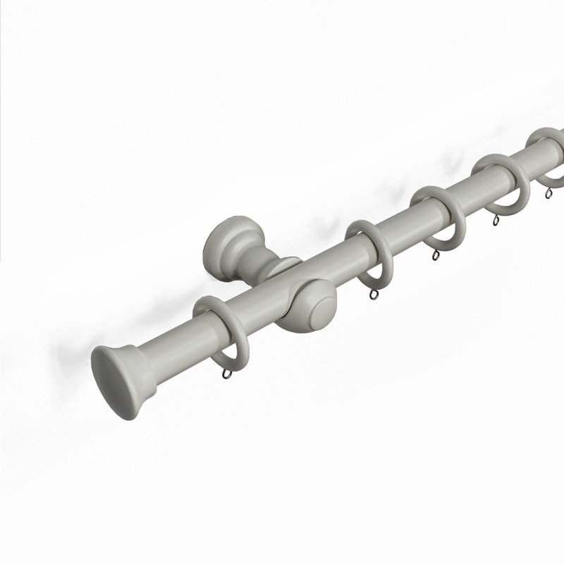 Norgren 28 mm Fixed Length Multi Finials Wooden Curtain Poles, Truffle Ball, 120cm H x 2cm W x 2cm D