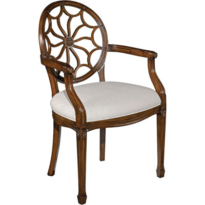 Chaise avec accoudoirs à dossier très grand en lin Hepple White
