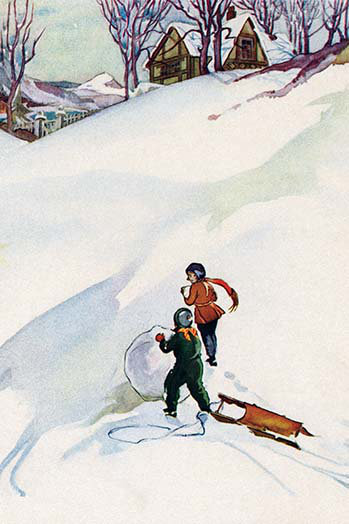 « beginning the bonhomme de neige », impression