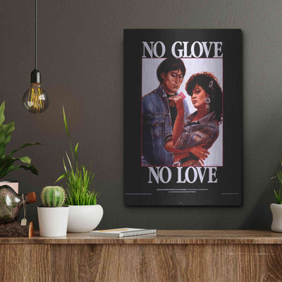 Art mural en métal luxueux «No Glove No Love» par Epic Portfolio, 24 po x 36 po