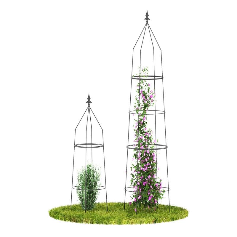 Ardiana Metal Plant Support, 195cm H x 48cm W x 48cm D, 2, Grey