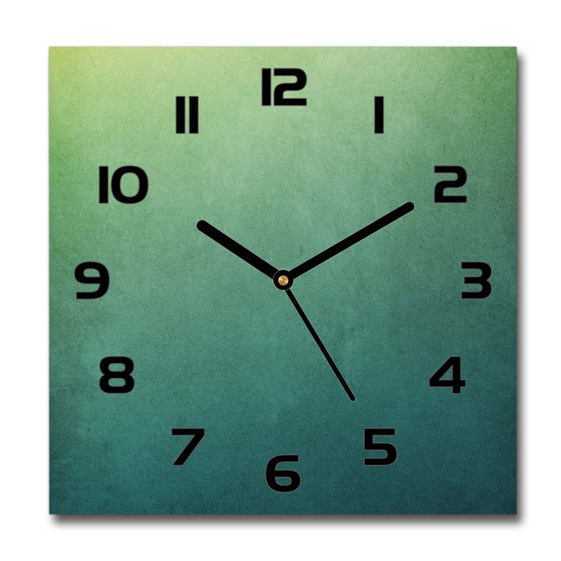 Harrisen Glass Wall Clock, Black/Green