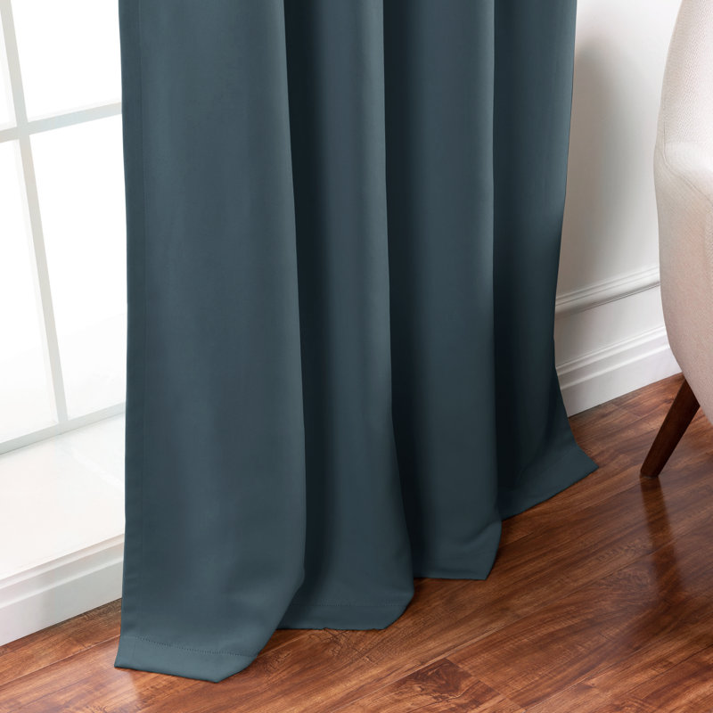 Adina Sevan Solid Thermal Grommet Curtain Panels, 52"W x 84"L, Spruce