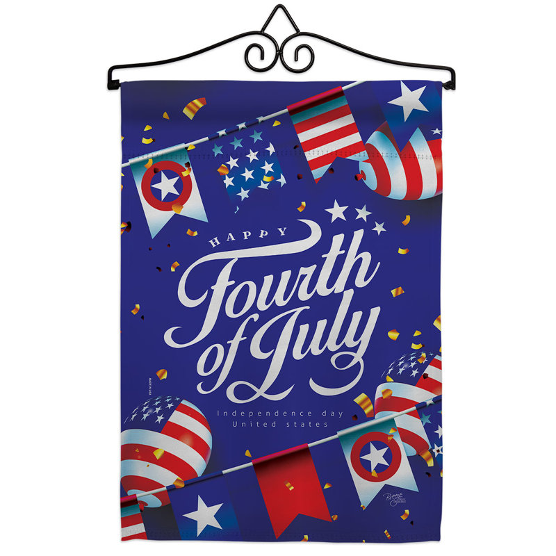 Double Sided 18.5'' H x 13'' W Polyester Independence Day Flag Set