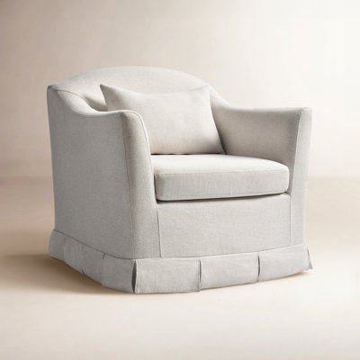 Electra Modern Farmhouse Slipcovered Swivel Armchair