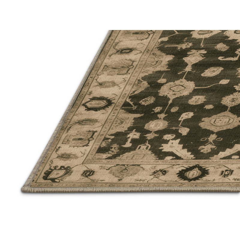 Tapis brun lavable à la machine, Rectangulaire 2 pi x 3 pi