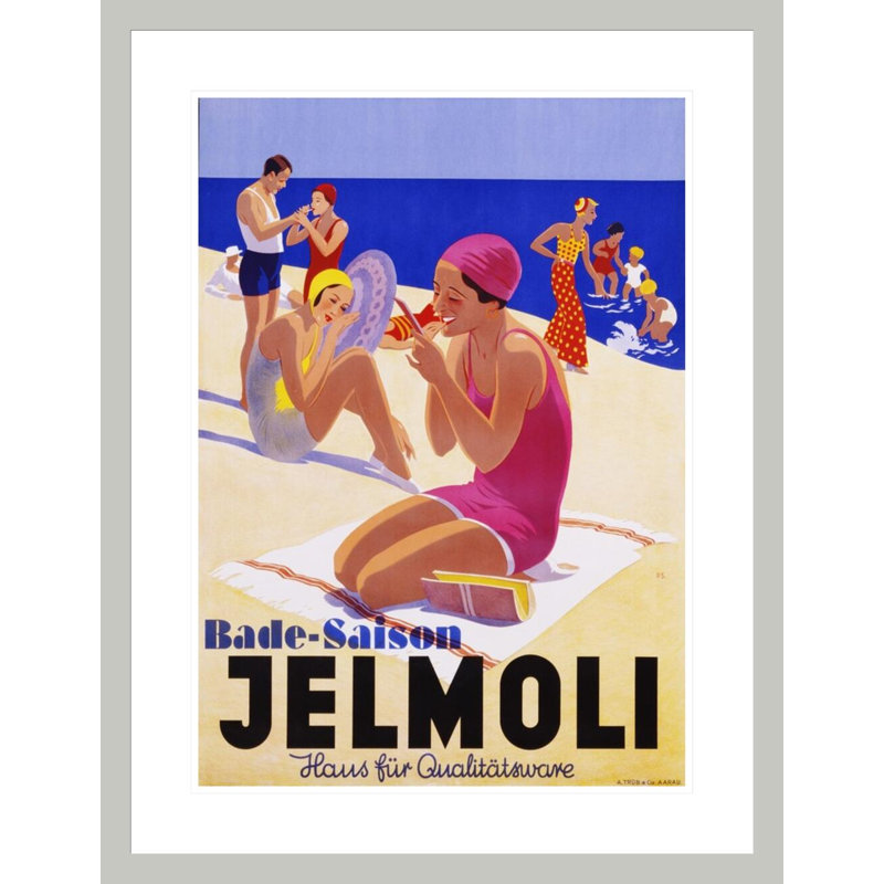 Affiche Bade-Saison Jelmoli par Inconnu, impression numérique sur toile, 29.5" H x 22.79" W