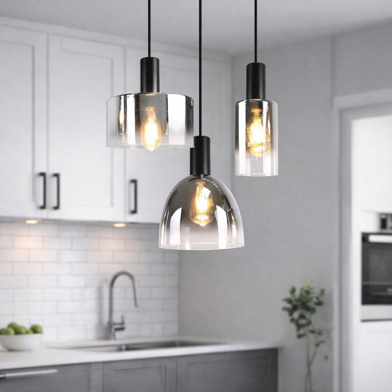 3 - Light Matte Black Cluster Pendant