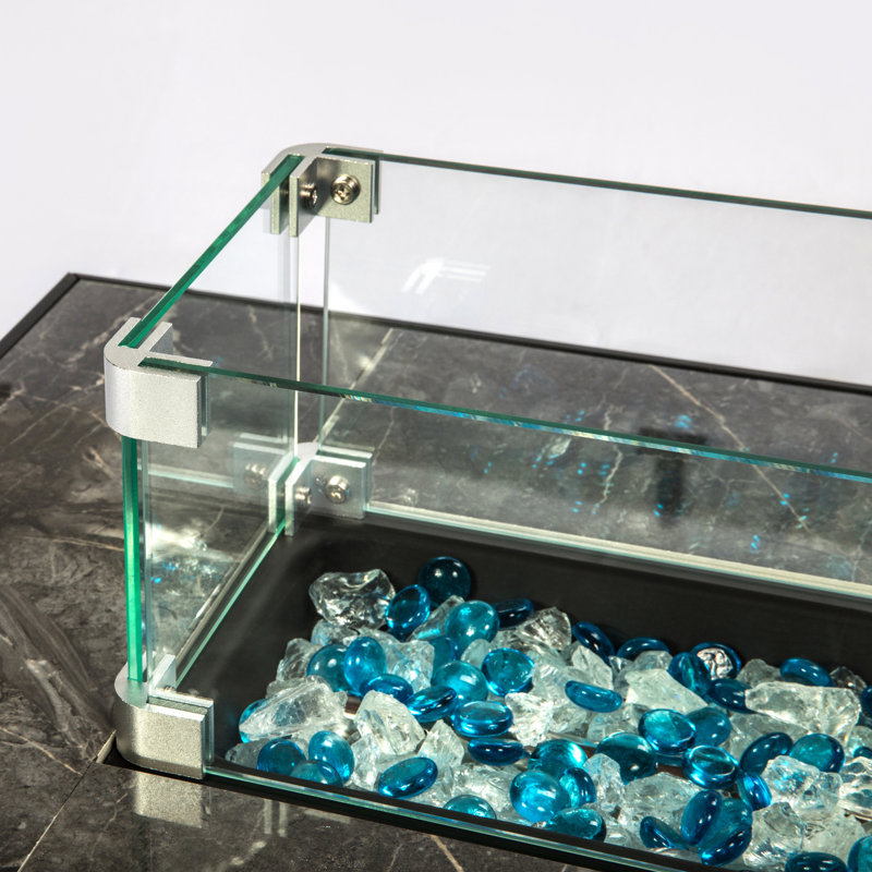 Pare-vent en verre transparent pour foyer d'extérieur rectangulaire, 5,46 H, verre de garde Lb, l x P