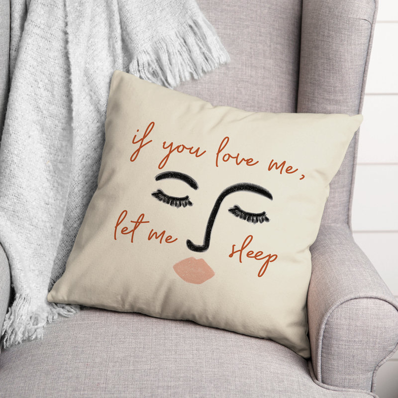  Housse de coussin carré Love Let Sleep, 16 po x 1 po
