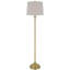 Lampe sur pied avec abat-jour en lin rigide gris clair, laiton antique 61 po