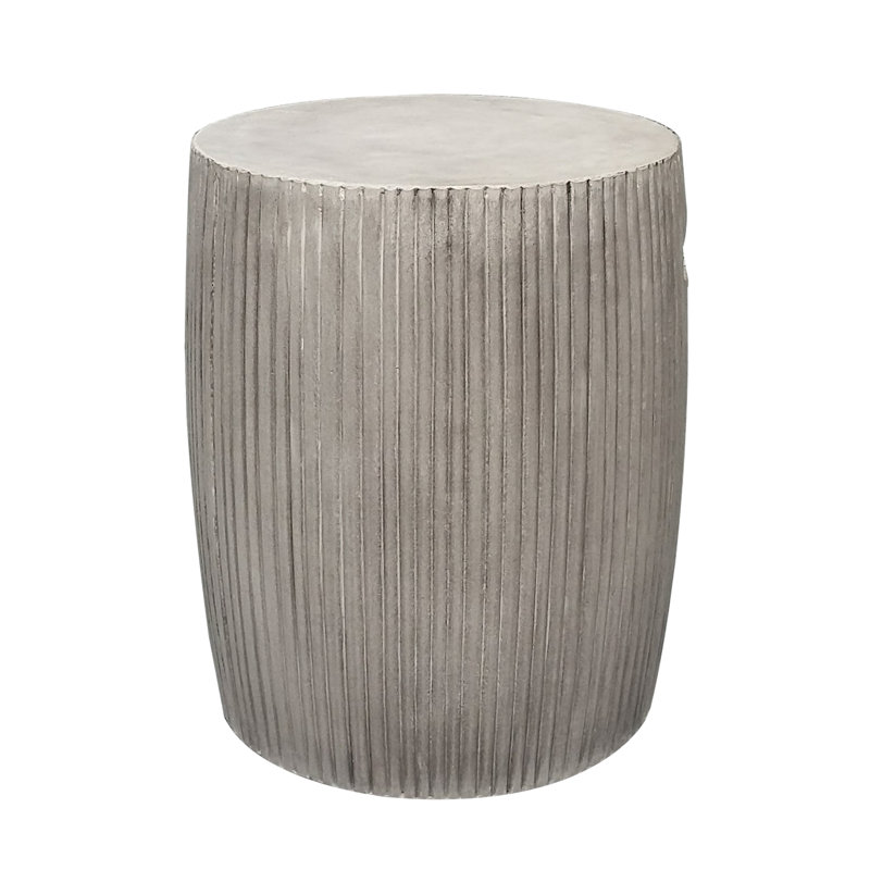 Table d'appoint ronde en béton résistant aux intempéries l 15 po x P 15 po Lionel, Gris