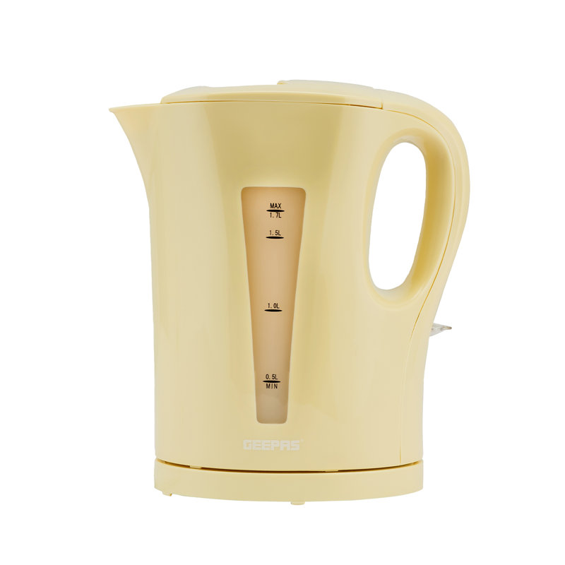GEEPAS Electric Kettle 1.7L Cordless Fast Boil Jug Kettle Boil Dry Protection & Auto Shut Off 2200W, Yellow