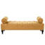 Repose-pieds jaune moderne, banc rembourré en velours avec 2 coussins amovibles, bout de lit, style élégant, design de construction,