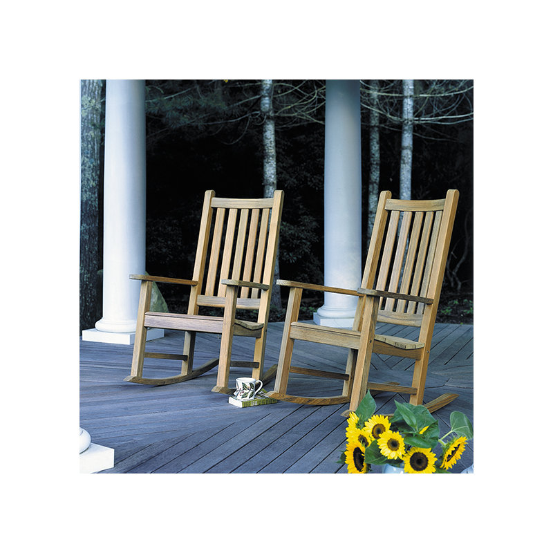 Charleston Teak Outdoor Rocker Chair, Ash