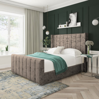 Willow Crushed Velvet Upholstered Ottoman Bed Frame