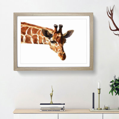 Geometric Giraffe in Abstract - Framed Print