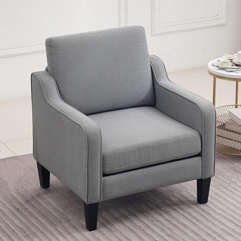 Amaryia Upholstered Armchair, Salt Gray Linen Blend