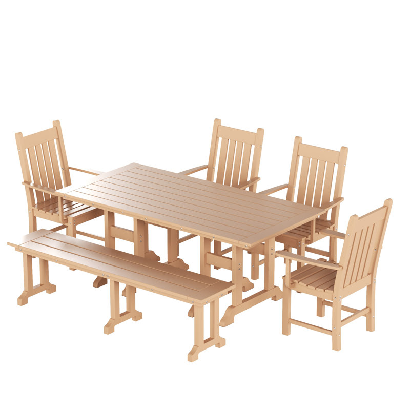 Ensemble de salle à manger de patio pour 70 personnes avec banc Laguna, Teck