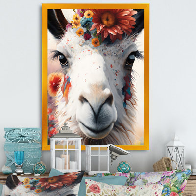 " Llama With Flowers II "