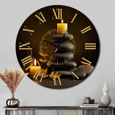 Horloge murale Zen Serenity Cairn