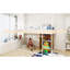 Lit simple superposé en métal blanc, structure en fer robuste, fonctionnement silencieux, garde-corps, pas de sommier tapissier, idéal pour les chambres compactes, profil bas 49,21 po à 3 marches, poids de 13 po et 400 lb par-632472575