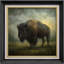 «Majestic Bison in Misty Field», reproduction d'art encadrée sur papier-1076426782-1076426783
