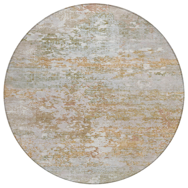 Machine Washable Indoor/Outdoor Xhevrie Coral Rug