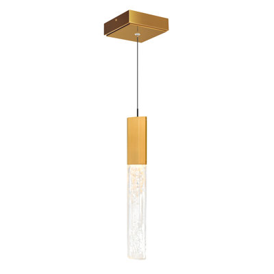 Mini-luminaire suspendu intégré en laiton à DEL