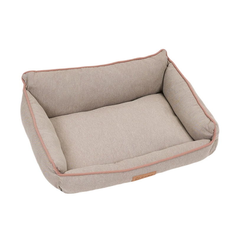 Cotton Pet Bed, 18cm H x 70cm W x 50cm D, Beige