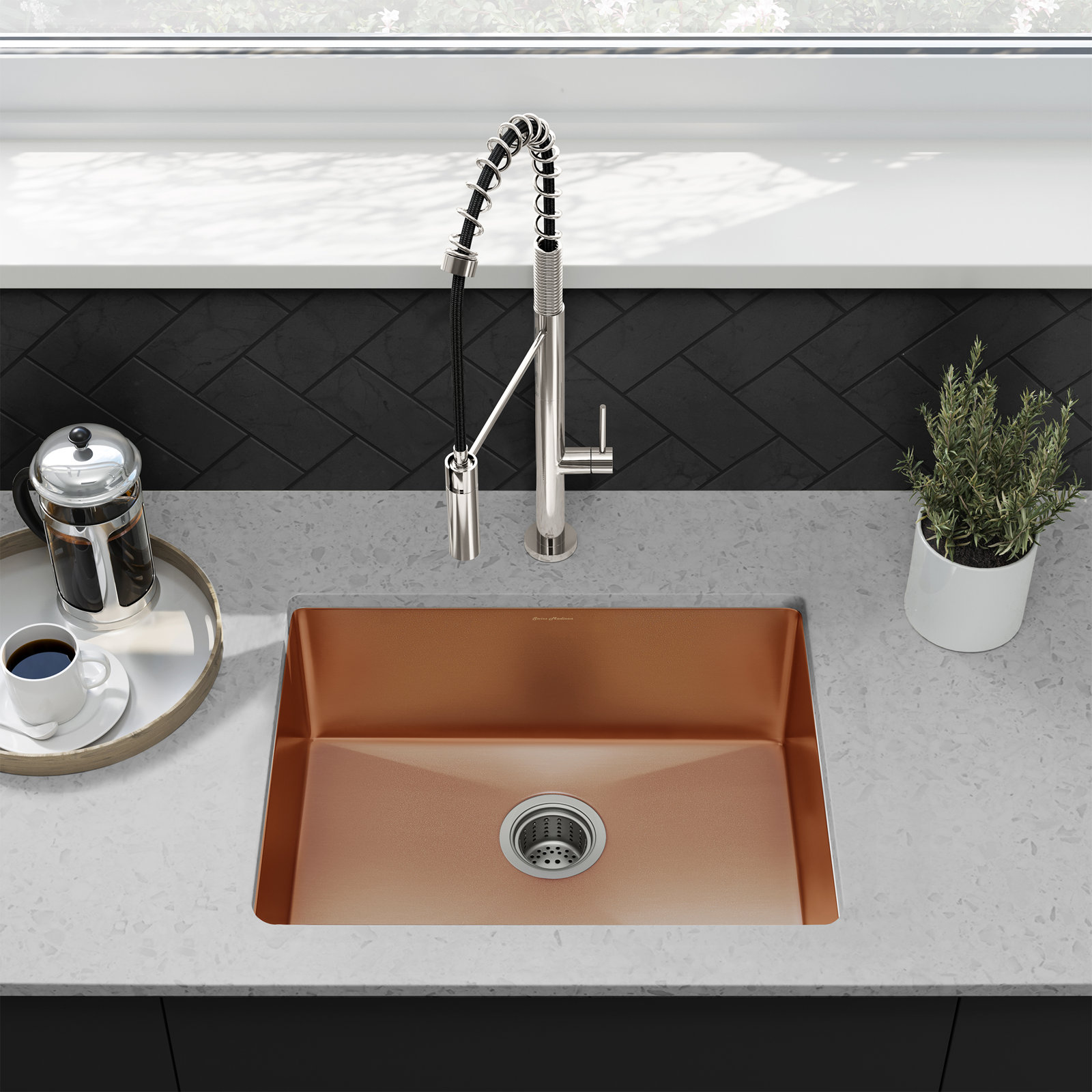 Rivage 23" Stainless Steel Undermount Sink, Rose Gold