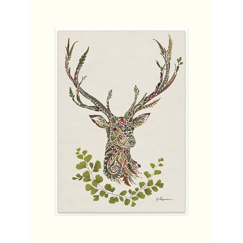 Autumn Stag by Helen Ahpornsiri - No Frame Painting, 40cm H x 30cm W